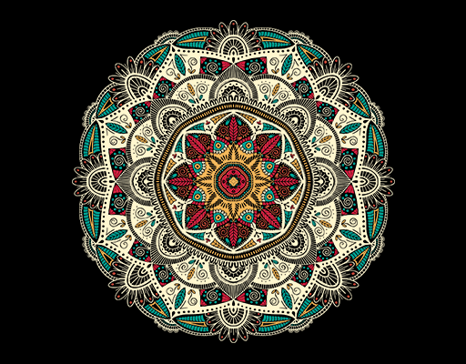 卡通花朵图案手绘鲜花图案复古图腾图案男装印花素材原始印花图案