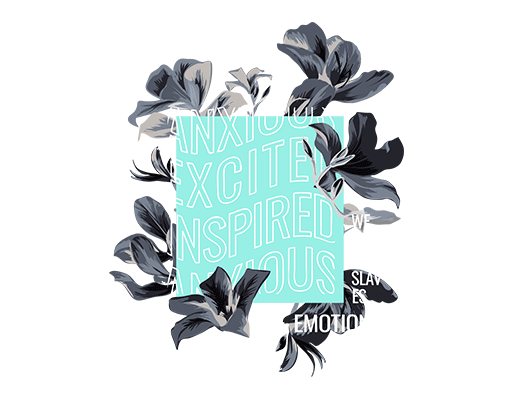 卡通花朵图案手绘花朵卡通英文字母图案男装印花素材