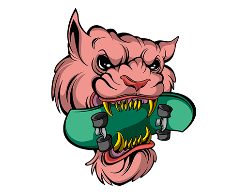 卡通豹子头像手绘老虎头像滑板老虎头像男装印花素材