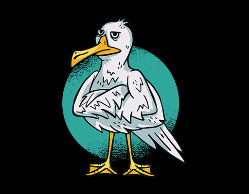 卡通鸟图案海鸥图案男装印花素材卡通动物图案