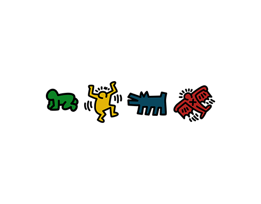 卡通小人图案彩色小人品牌印花素材男装印花图案