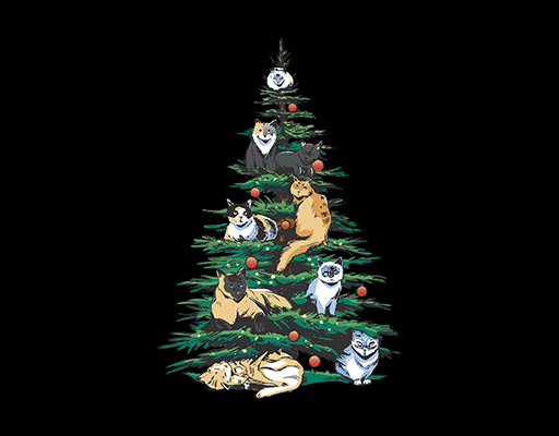 卡通小狗图案卡通圣诞树图案手绘动物图案男装印花素材