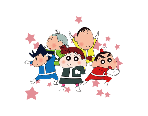 蜡笔小新图案卡通人物图案手绘动画片人物男装印花素材班服图案