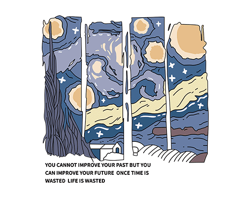 卡通英文字母梵高油画图案梵高星空图案手绘油画男装印花素材