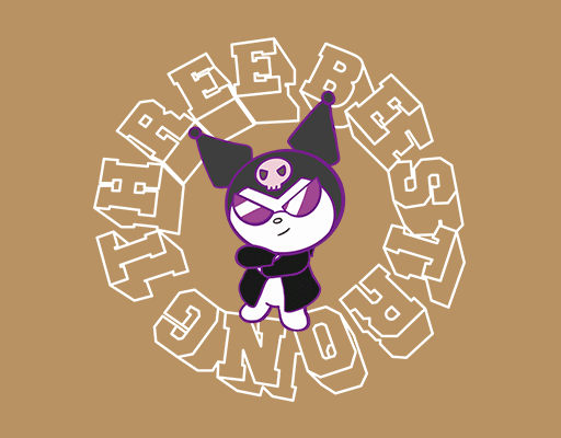 卡通英文字母图案HelloKitty图案立体英文字母线条图案动画片图案男装印花素材