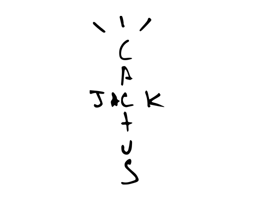 卡通英文字母图案JACK CACTUS品牌英文字母男装印花素材