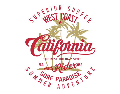 椰子树图案飘逸英文字母图案男装印花素材圆形英文字母图案