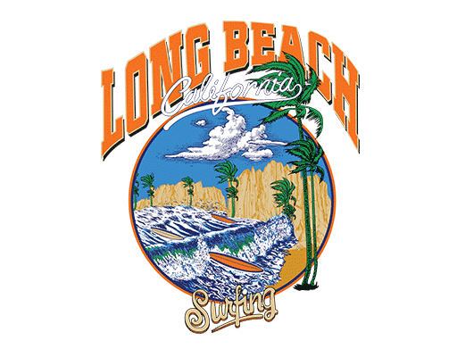 卡通海洋风景图案变形英文字母图案手写英文字母椰子树图案圆形图案海浪图案男装印花素材