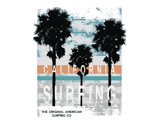 卡通椰子树图案破碎背景图案卡通英文字母图案男装印花素材