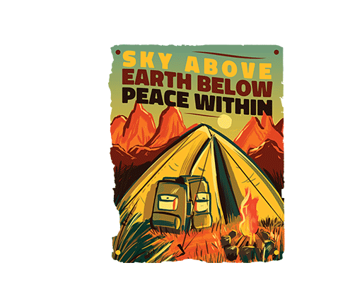 卡通山峰户外帐篷图案风景图案男装印花素材烫画图案户外印花素材