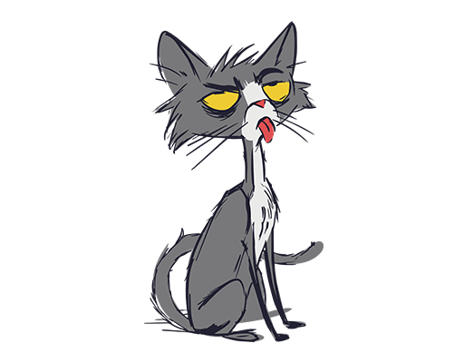 卡通猫咪图案手绘猫印花素材男装印花图案