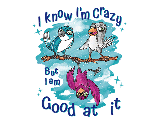 手绘鸟图案卡通动物图案三只鸟印花素材卡通英文字母图案男装印花素材