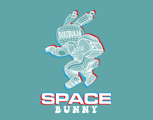 卡通兔子图案3D立体兔子男装印花图案兔子线条图案SPACE英文字母男装印花图案