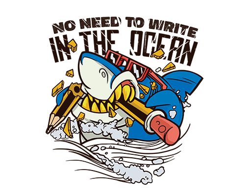 卡通鲨鱼图案破碎卡通图案男装印花素材戴墨镜的鲨鱼