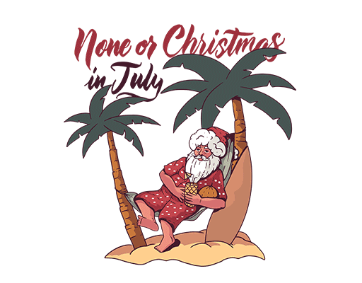 卡通圣诞老人头像椰子树图案手写英文字母图案男装印花素材度假风景印花素材