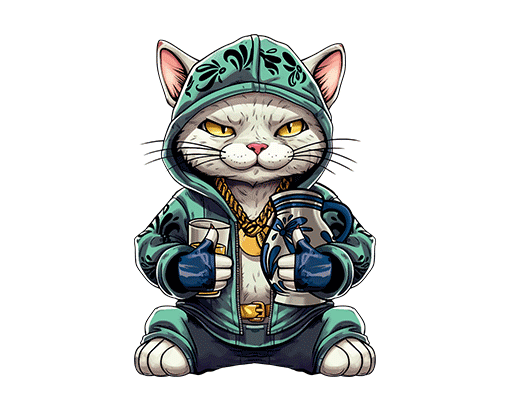 卡通猫咪图案手绘猫头像大佬猫男装印花素材可爱卡通动物