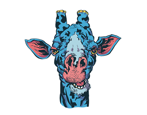 卡通长劲鹿图案手绘卡通动物图案男装印花素材手绘鹿头像