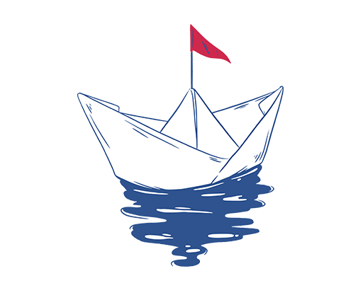 卡通纸船图案手绘船男装印花素材简笔卡通船T恤卫衣印花素材