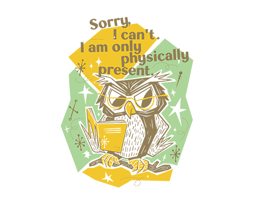 卡通猫头鹰图案手绘卡通动物手写英文字母图案看书的猫头鹰