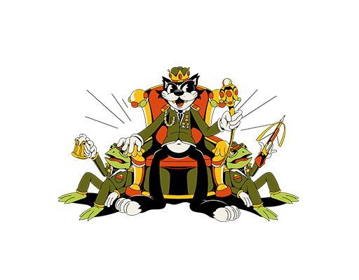 卡通猫咪图案手绘猫戴皇冠的猫印花素材卡通青蛙图案男装印花素材卡通动物