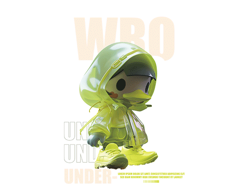 卡通鸭子3D鸭子烫画素材男装印花素材ai绘画图案服装印花素材