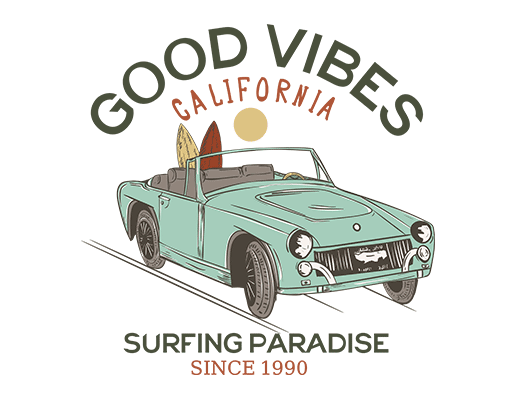 卡通汽车图案手绘骑车小轿车图案敞篷骑车男装印花素材