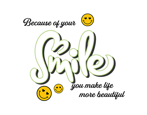 手写英文字母图案SMILE英文字母男装文字印花素材卡通英文字母微笑表情图案