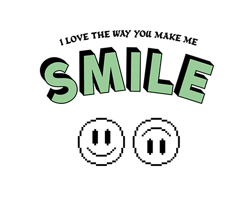 卡通英文字母图案立体英文字母微笑表情图案男装印花素材