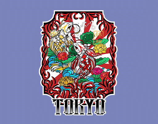 手绘卡通动物图案卡通鱼图案金鱼图案卡通英文字母图案男装印花素材