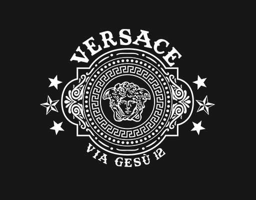 卡通英文字母图案VERSACE英文字母范思哲印花图案卡通人物头像男装印花素材