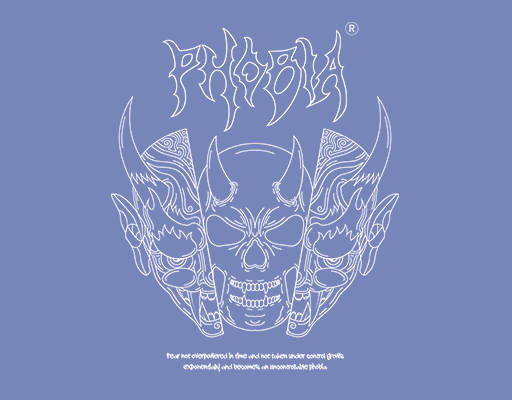 卡通人物头像卡通骷颅头图案手写英文字母图案男装印花素材牛头人头手绘骷髅