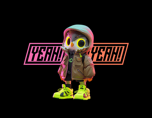 卡通动物图案卡通猫头鹰3D猫头鹰ai卡通图案男装印花素材