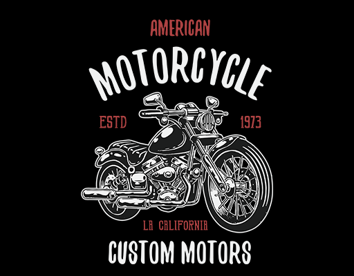 卡通摩托车图案手绘摩托车MOTORCYCLE英文字母男装印花素材卡通车图案