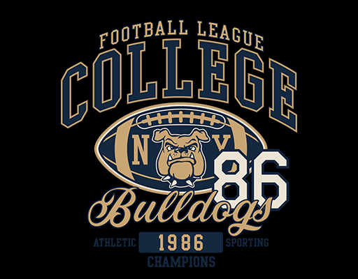 卡通棒球图案卡通狗头像变形英文字母橄榄球图案小狗头像男装印花素材