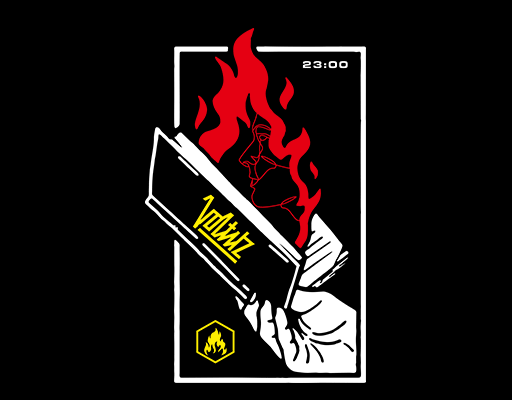 手绘书籍图案卡通书本看书的女人火焰图案男装印花素材