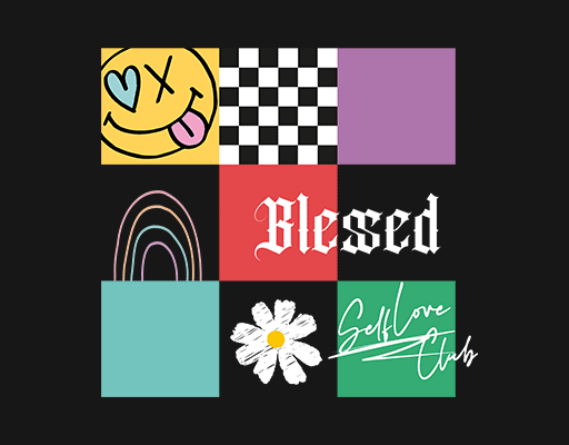 棋盘格图案卡通表情手写英文字母图案色块图案女装印花素材卡通英文字母