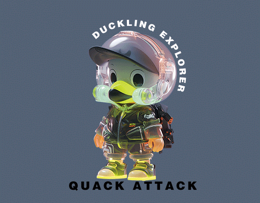 卡通鸭子水晶鸭子图案戴头盔的鸭子男装印花素材数码印花图案烫画素材3D卡通