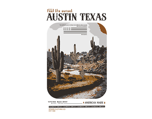 卡通仙人掌图案卡通山峰图案沙漠印花图案男装印花素材城市风景图案