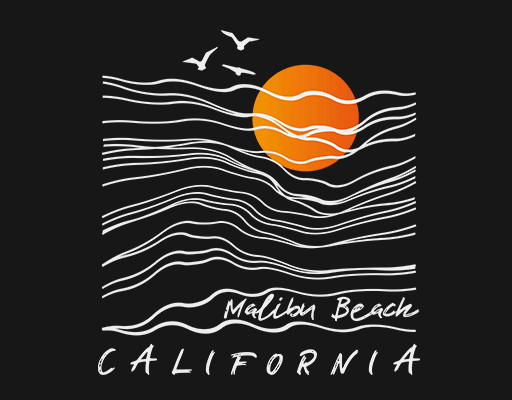 阿通线条涂鸦线条卡通太阳图案手写英文字母抽象风景图案男装印花素材卡通鸟剪影