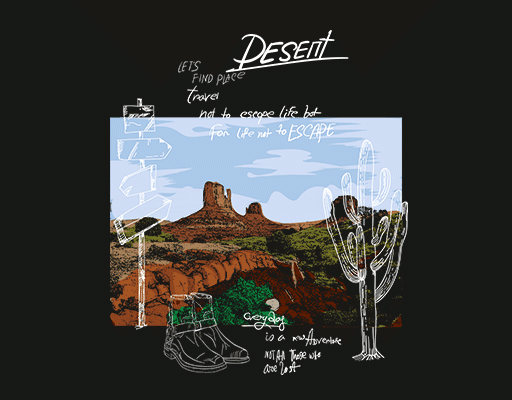 卡通山脉手写英文字母卡通仙人掌图案鞋子图案沙漠风景图案男装印花素材