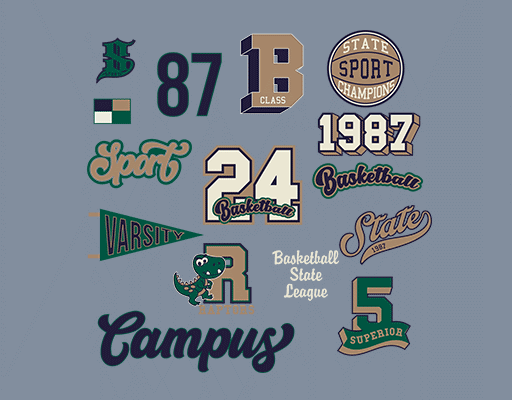 卡通英文字母图案徽章图案数字字母图案卡通篮球图案手写英文字母图案立体英文字母