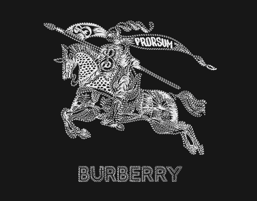 卡通骑马人物巴宝莉图案巴宝莉绣花图案卡通人物图案复古武士男装印花素材