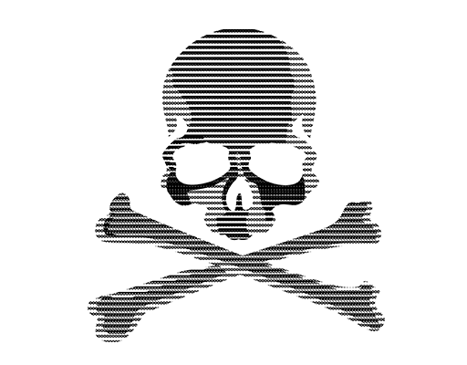 卡通骷髅头圆手绘骷髅男装骷髅印花素材头骨图案卡通线条