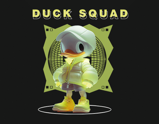 卡通鸭子图案3D立体鸭子戴帽子的鸭子DUCK图案Ai鸭子图案男装印花素材