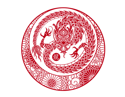 卡通龙图案手绘龙中国图腾印花素材龙剪影图案龙年印花图案男装卫衣印花图案