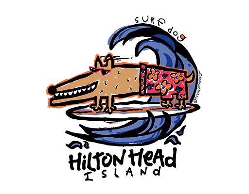 卡通狗图案手绘狗冲浪狗手绘海浪图案手写英文字母图案男装印花图案小狗