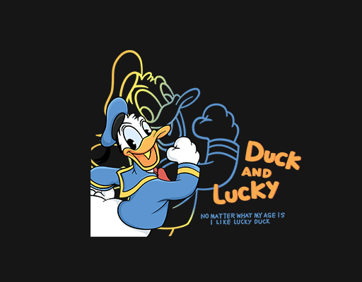 唐老鸭图案手绘鸭子迪士尼卡通图案情侣装图案卡通鸭子印花图案DUCK图案