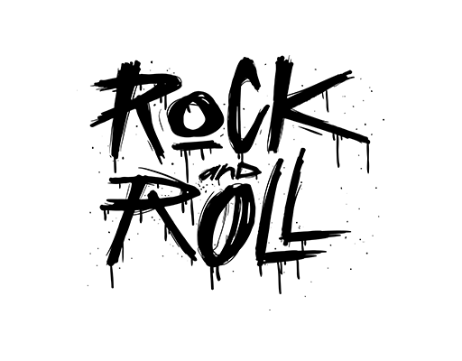 卡通英文字母图案手写英文字母ROCK ROLL英文字母男装印花素材涂鸦英文字母