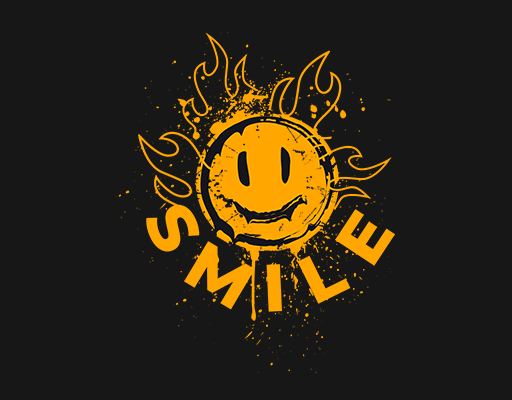 卡通表情卡通太阳卡通英文字母喷溅图案涂鸦表情微笑表情男装印花素材