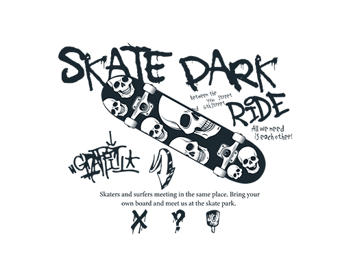 卡通滑板图案手写英文字母涂鸦英文字母图案骷髅头图案男装印花素材涂鸦字母